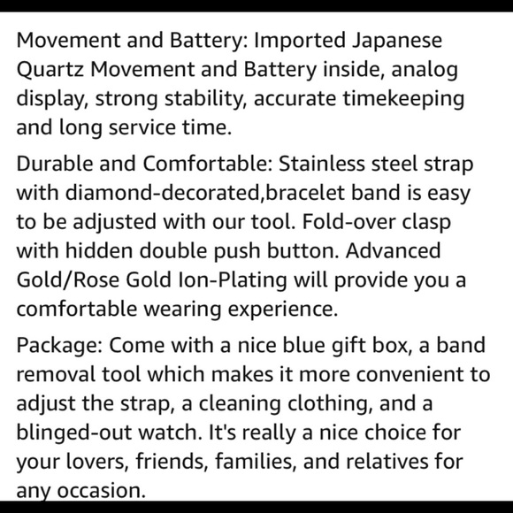 Unisex Crystal Watch Bling Stainless Steel Quartz - Picture 12 of 12